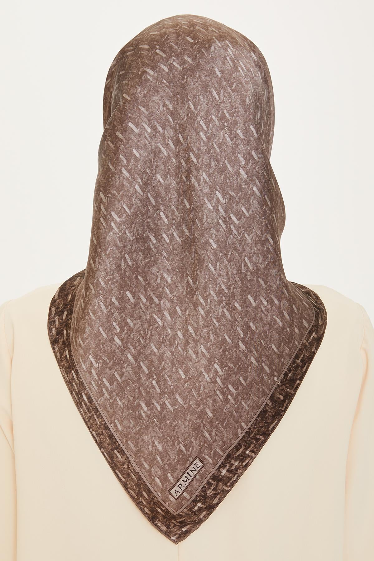 Armine İpek Eşarp 2025 Kış - 9230-86 Koyu Gri Twill