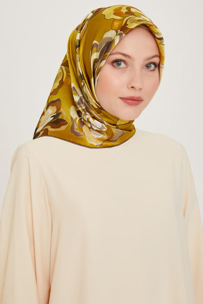 Armine İpek Eşarp 2025 Kış - 9234-31 Yeşil Twill