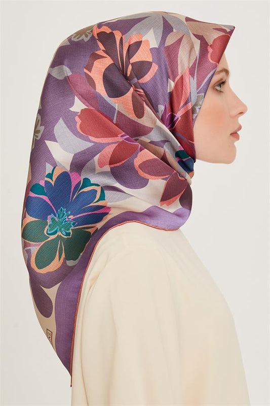 Armine İpek Eşarp 2025 Kış - 9238-01 Lavanta Twill