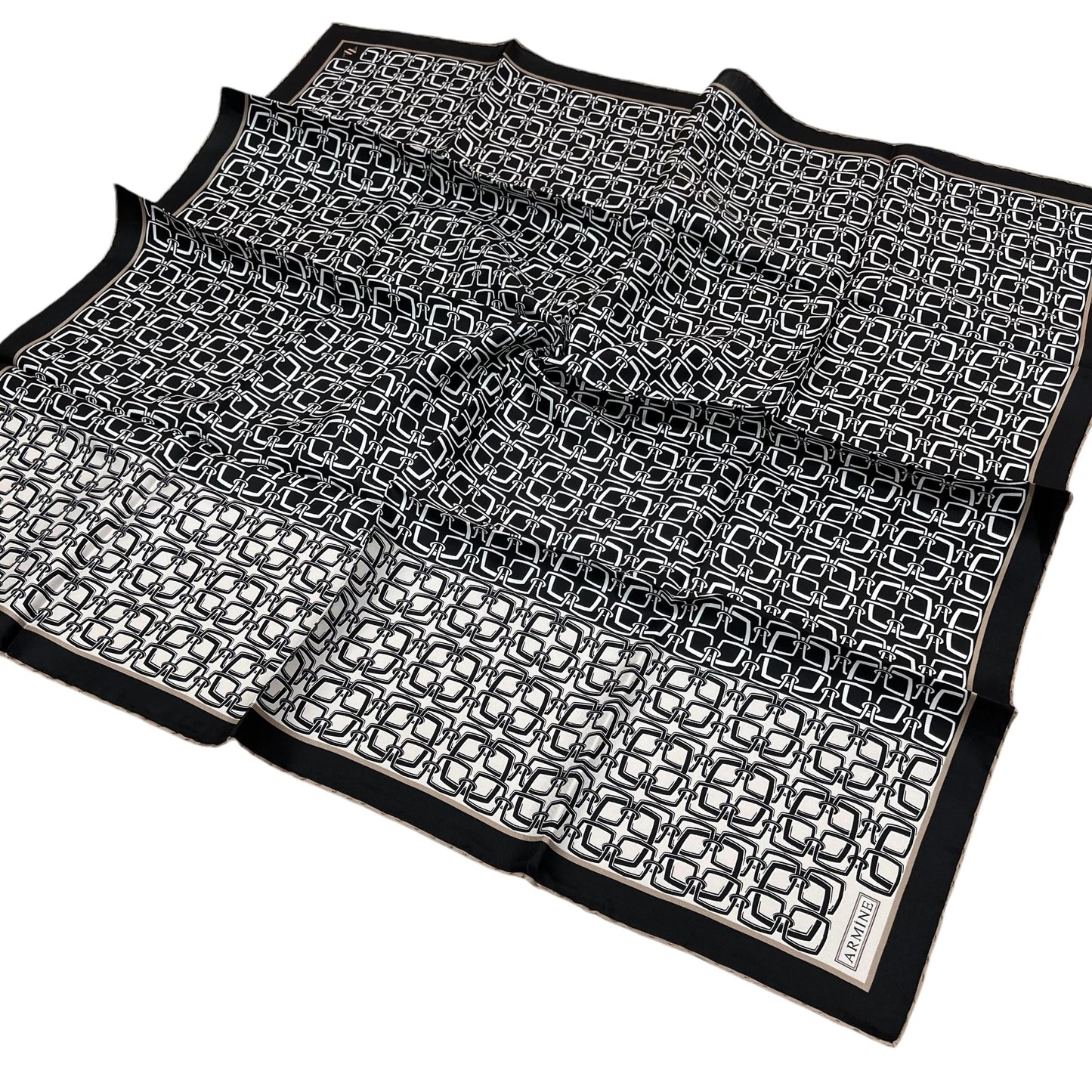 Armine İpek Eşarp 2025 Kış - 9248-50 Siyah Twill