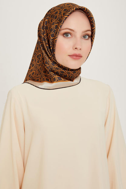 Armine İpek Eşarp 2025 Kış - 9248-85 Taş Gold Twill