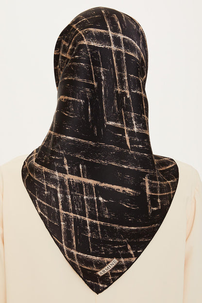 Armine İpek Eşarp 2025 Kış - 9258-04 Taş Siyah Twill