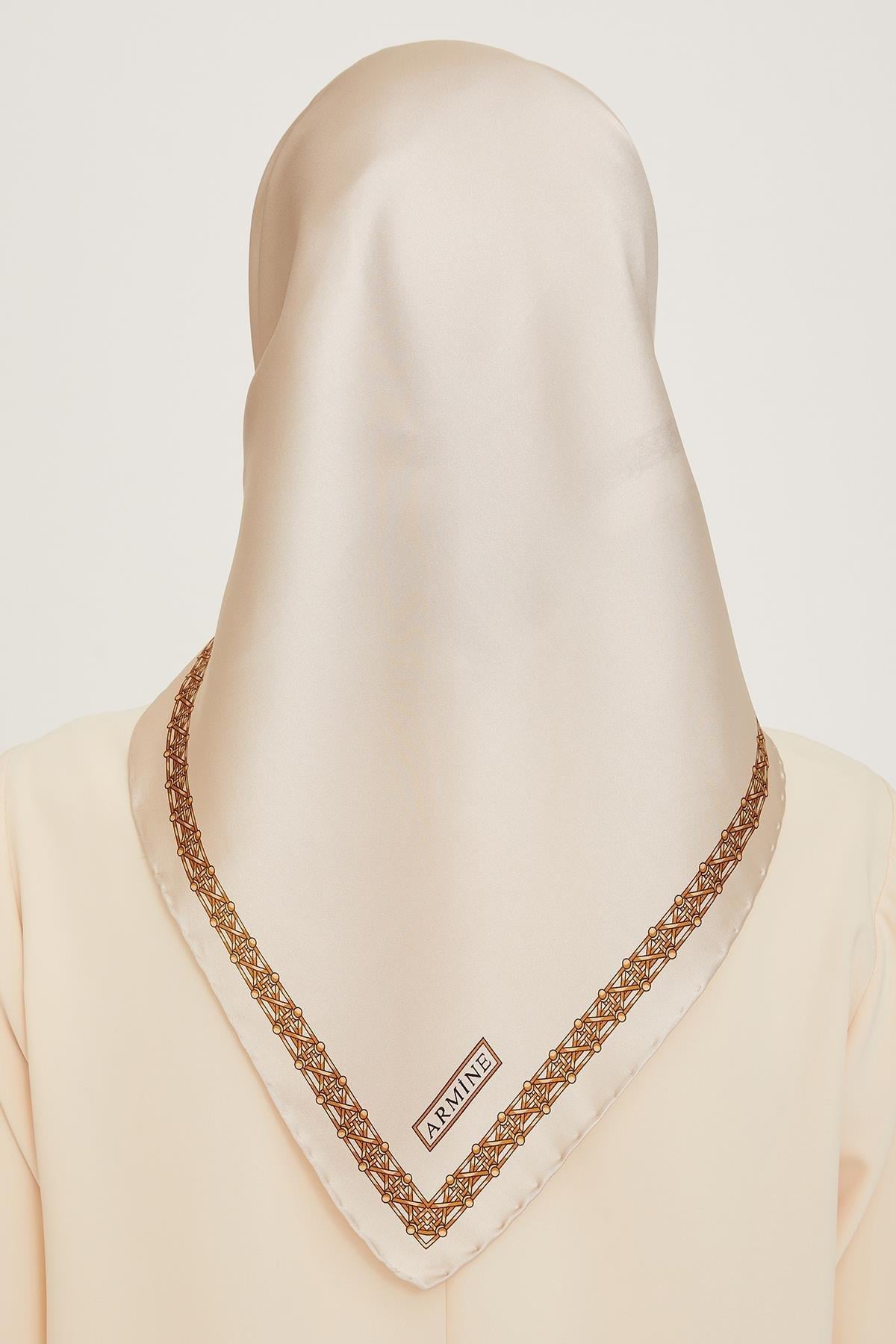 Armine İpek Eşarp 2025 Kış - 9260-03 Krem Sarı