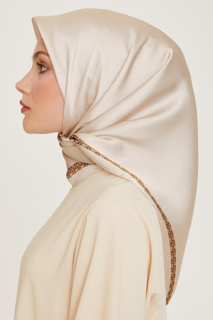 Armine İpek Eşarp 2025 Kış - 9260-03 Krem Sarı