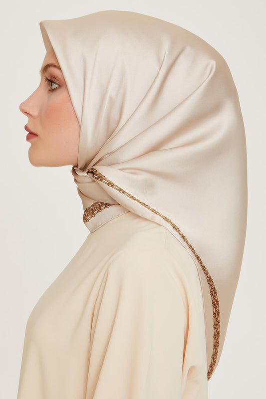 Armine İpek Eşarp 2025 Kış - 9260-03 Krem Sarı