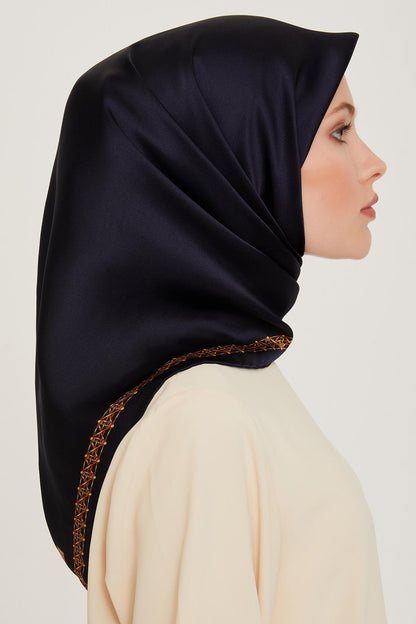 Armine İpek Eşarp 2025 Kış - 9260-09 Lacivert Twill