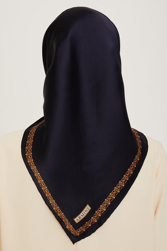 Armine İpek Eşarp 2025 Kış - 9260-09 Lacivert Twill