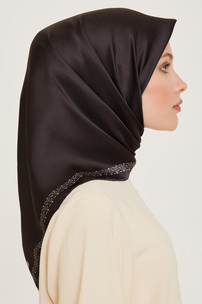 Armine İpek Eşarp 2025 Kış - 9260-80 Koyu Antrasit Sura