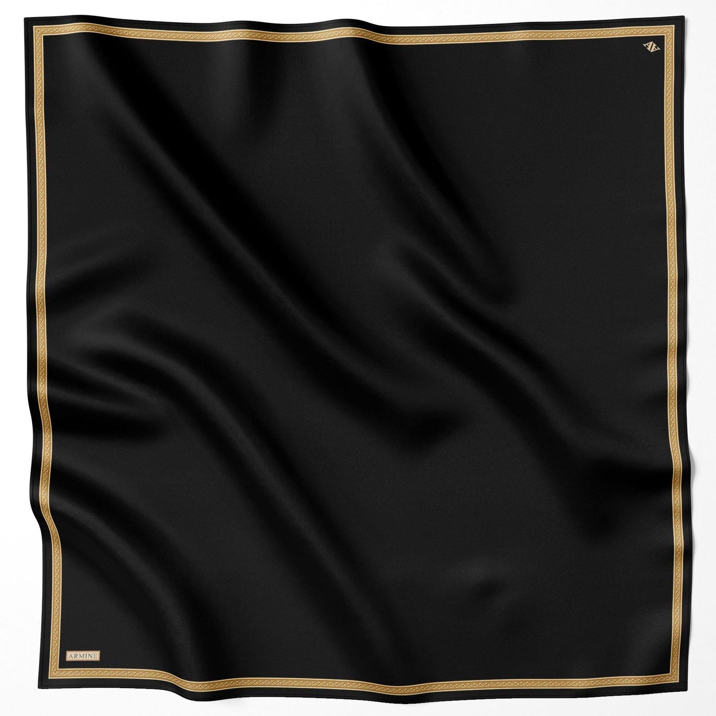 Armine İpek Eşarp 2025 Kış - 9261-02 Siyah Gold Twill