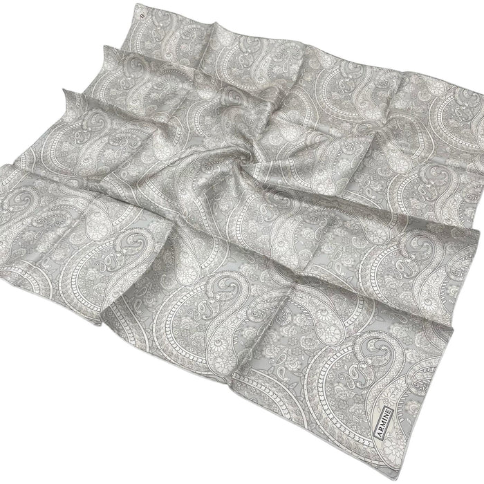 Armine İpek Eşarp 2025 Yaz - 9304-84 Açık Gri Bej Twill