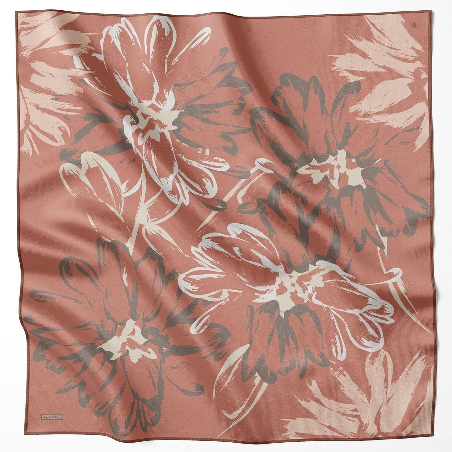 Armine İpek Eşarp 2025 Yaz - 9322-55 Taba Twill