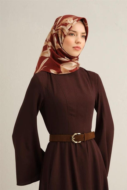 Armine İpek Eşarp 2025 Yaz - 9324-57 Bordo Twill