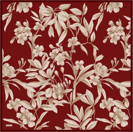 Armine İpek Eşarp 2025 Yaz - 9324-57 Bordo Twill