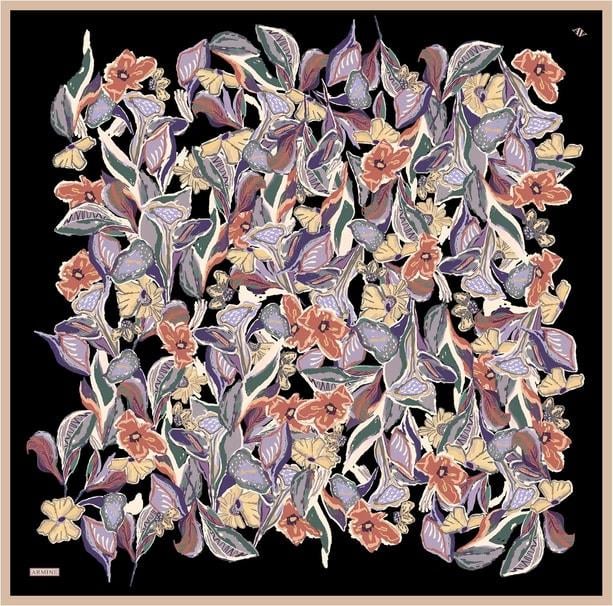Armine İpek Eşarp 2025 Yaz - 9332-38 Siyah Twill