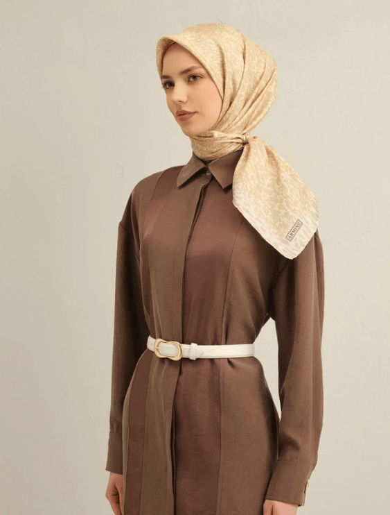 Armine İpek Eşarp 2025 Yaz - 9352-50 Sarı Sura