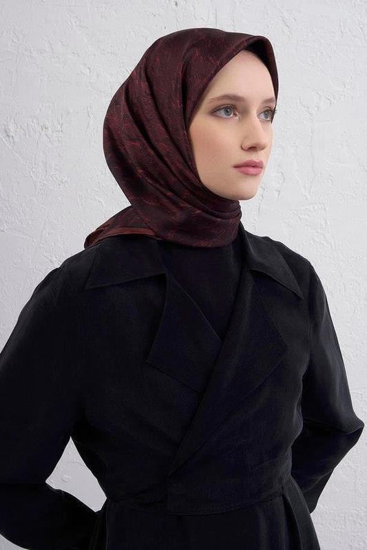 Armine İpek Eşarp 2026 Kış - 9409-03 Bordo Sura