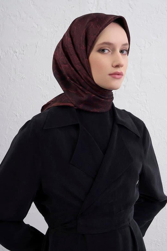 Armine İpek Eşarp 2026 Kış - 9409-03 Bordo Sura