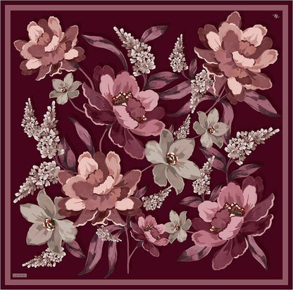 Armine İpek Eşarp 2026 Kış - 9414-02 Bordo Vizon Sura