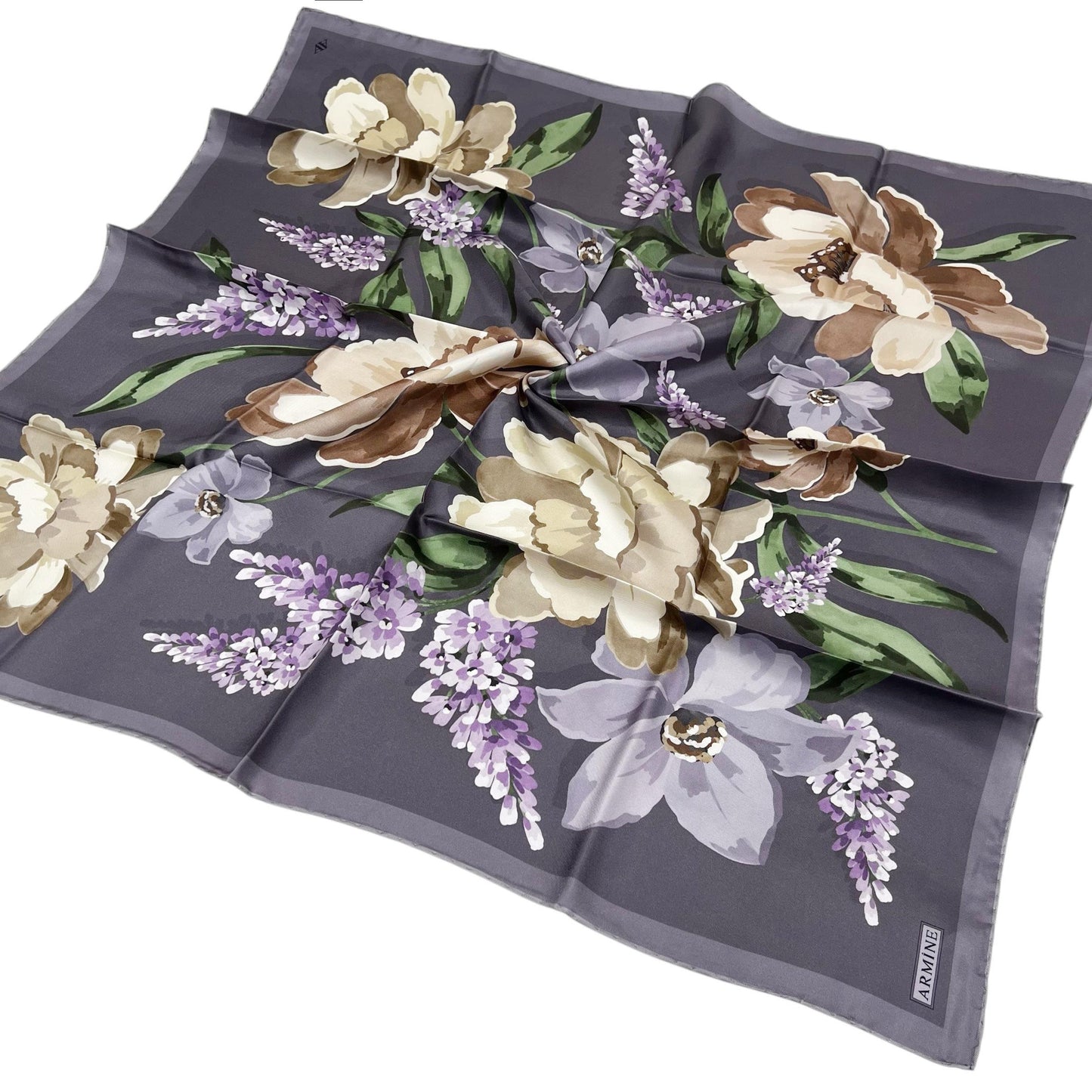 Armine İpek Eşarp 2026 Kış - 9414-84 İncir Moru Twill
