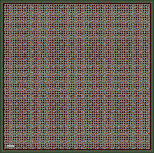Armine İpek Eşarp 2026 Kış - 9417-52 Bordo Kiremit Yeşil Twill