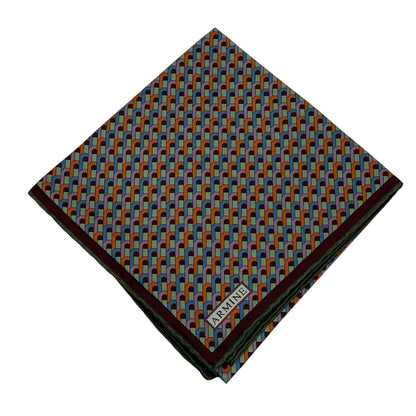 Armine İpek Eşarp 2026 Kış - 9417-52 Bordo Kiremit Yeşil Twill