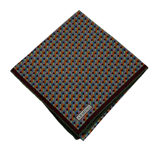 Armine İpek Eşarp 2026 Kış - 9417-52 Bordo Kiremit Yeşil Twill
