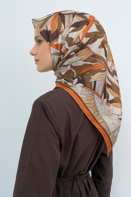 Armine İpek Eşarp 2026 Yaz - 9500-80 Ekru Taba Twill
