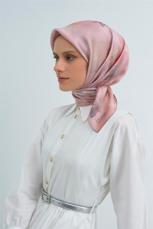 Armine İpek Eşarp 2026 Yaz - 9505-01 Pudra Twill