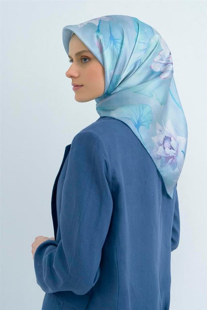 Armine İpek Eşarp 2026 Yaz - 9505-02 Mavi Twill