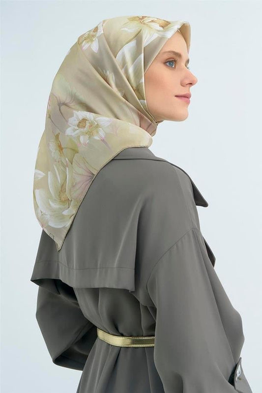 Armine İpek Eşarp 2026 Yaz - 9505-52 Koyu Bej Sura