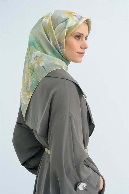 Armine İpek Eşarp 2026 Yaz - 9505-81 Açık Yeşil Sura