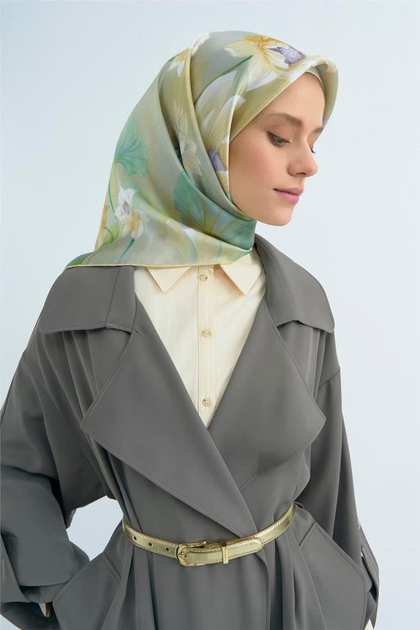Armine İpek Eşarp 2026 Yaz - 9505-81 Açık Yeşil Sura