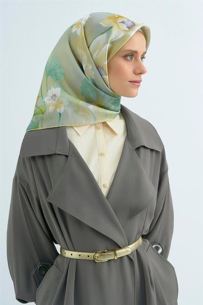 Armine İpek Eşarp 2026 Yaz - 9505-81 Açık Yeşil Sura