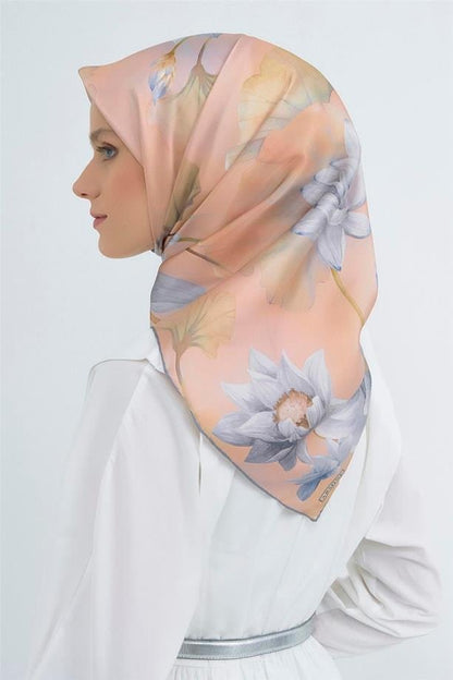 Armine İpek Eşarp 2026 Yaz - 9505-83 Somon Twill