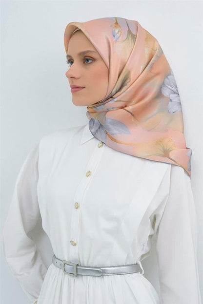 Armine İpek Eşarp 2026 Yaz - 9505-83 Somon Twill