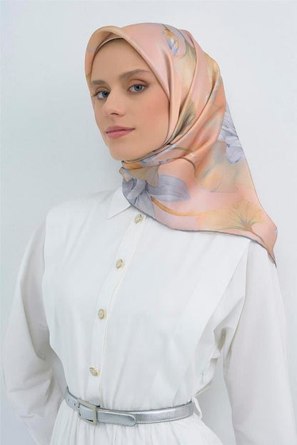 Armine İpek Eşarp 2026 Yaz - 9505-83 Somon Twill