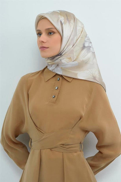 Armine İpek Eşarp 2026 Yaz - 9505-84 Taş Gri Sura