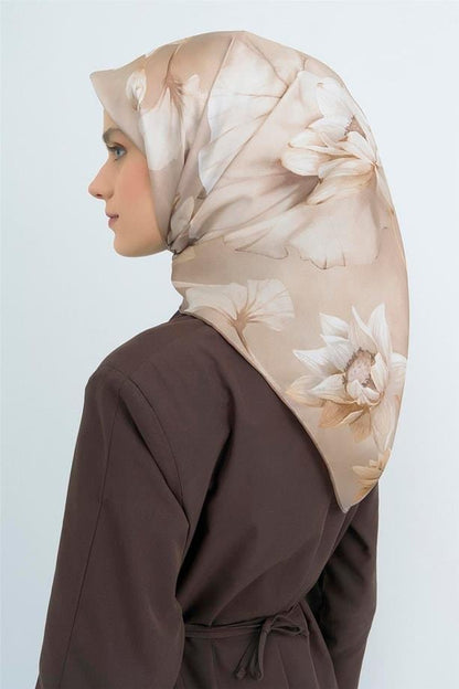 Armine İpek Eşarp 2026 Yaz - 9505-85 Açık Vizon Twill