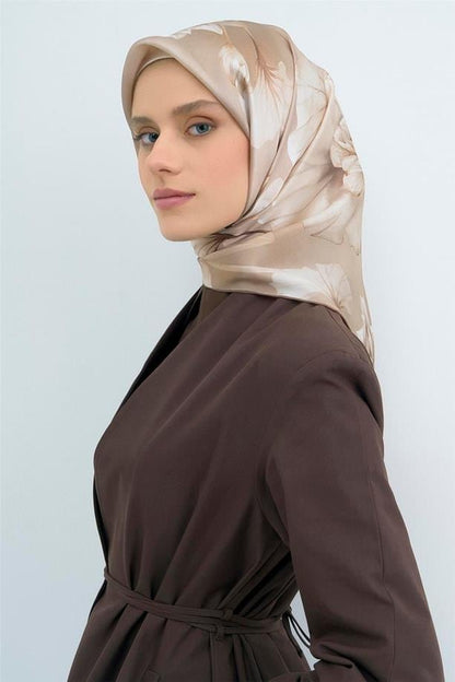 Armine İpek Eşarp 2026 Yaz - 9505-85 Açık Vizon Twill