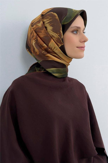 Armine İpek Eşarp 2026 Yaz - 9506-07 Acı Kahve Sura