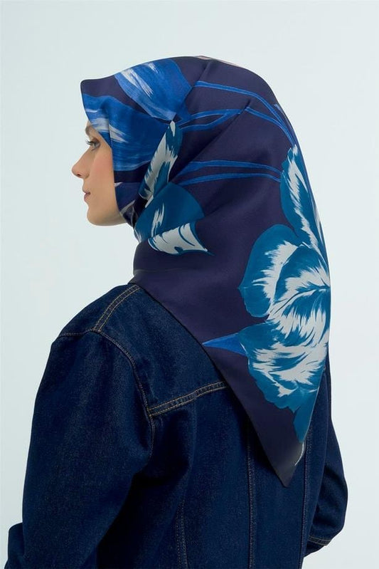 Armine İpek Eşarp 2026 Yaz - 9506-32 Lacivert Twill