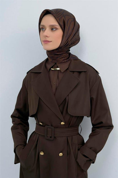 Armine İpek Eşarp 2026 Yaz - 9511-80 Acı Kahve Sura