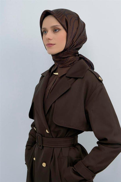 Armine İpek Eşarp 2026 Yaz - 9511-80 Acı Kahve Sura