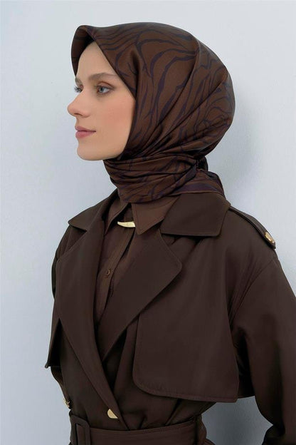 Armine İpek Eşarp 2026 Yaz - 9511-80 Acı Kahve Sura