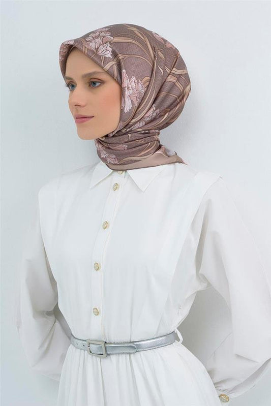 Armine İpek Eşarp 2026 Yaz - 9512-06 Sütlü Kahve Twill