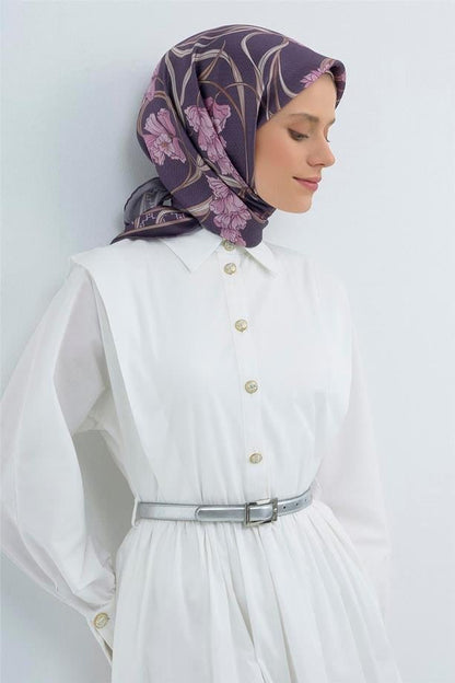 Armine İpek Eşarp 2026 Yaz - 9512-07 Mor Twill