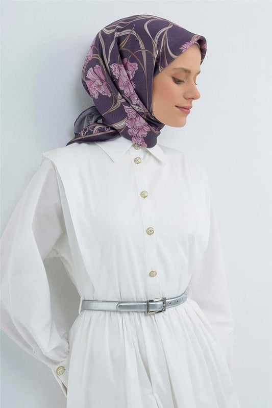 Armine İpek Eşarp 2026 Yaz - 9512-07 Mor Twill