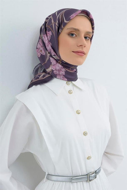 Armine İpek Eşarp 2026 Yaz - 9512-07 Mor Twill