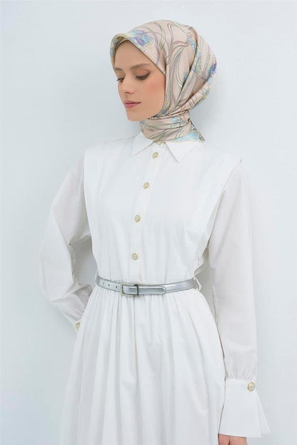Armine İpek Eşarp 2026 Yaz - 9512-31 Soft Pembe Mavi Twill