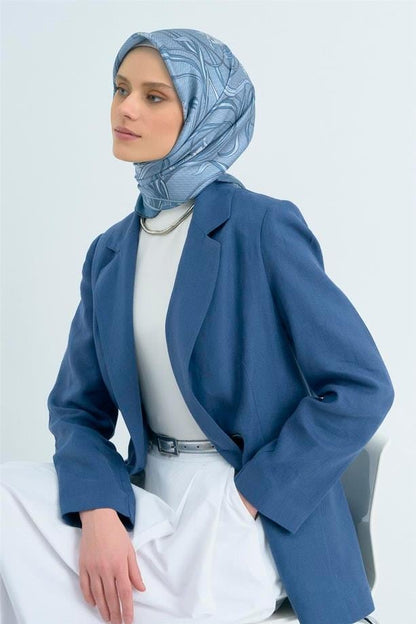 Armine İpek Eşarp 2026 Yaz - 9512-85 Mavi Twill